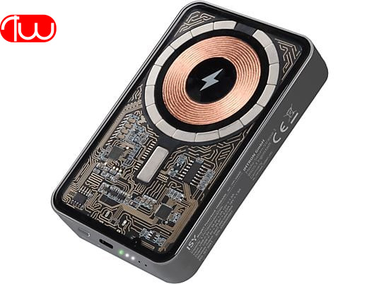 پاور بانک وایرلس 10000 مگ سیف XIA Transparent MagSafe توان 22.5 وات