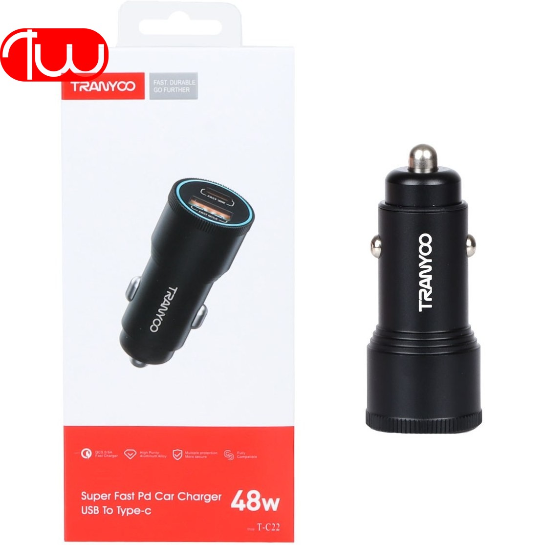 آداپتور شارژر فندکی ترانیو TRANYOO T-C22