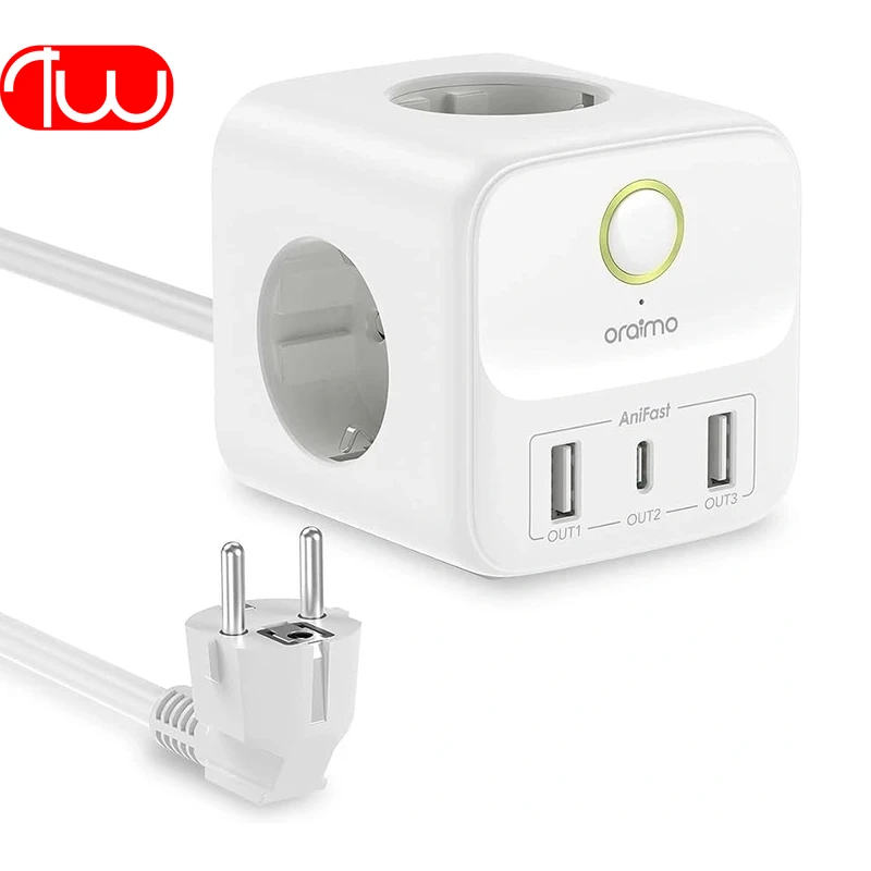 سه راهی برق دارای برق کابل شارژ موبایلی Oraimo OWS W342