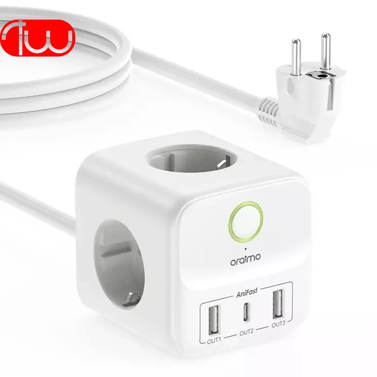 سه راهی برق دارای برق کابل شارژ موبایلی Oraimo OWS W342