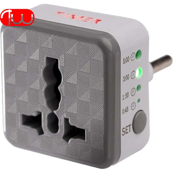 تبدیل برق 3 به 2 تایمردار TW مدل TW Adaptor AK59گارانتی مادالعمر