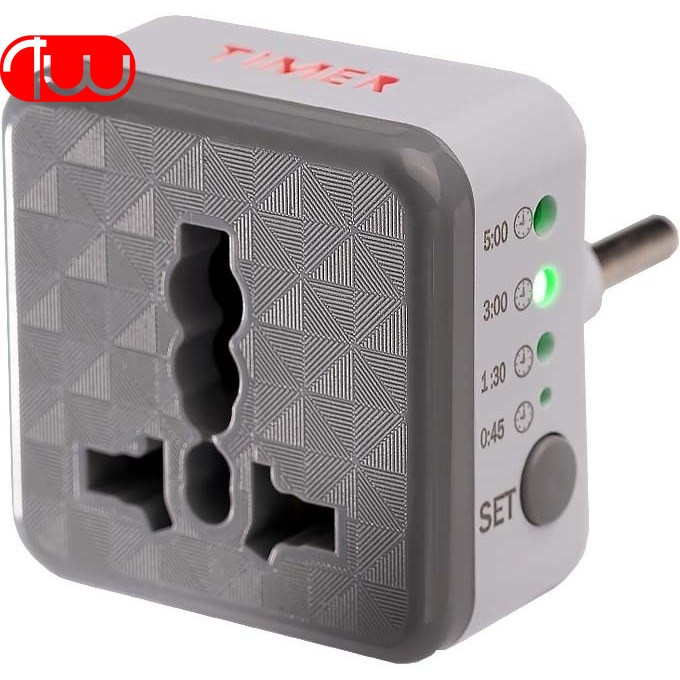 تبدیل برق 3 به 2 تایمردار TW مدل TW Adaptor AK59گارانتی مادالعمر
